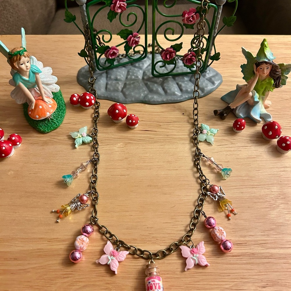 Whimsical Butterfly Fairy Charm Necklace